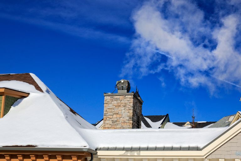 Snow of roof to show energy efficient roofing options